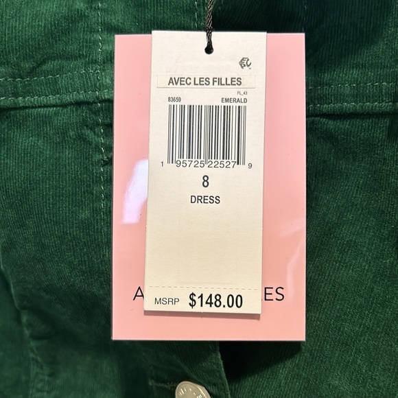 Do not buy sold consignment $225 Corduroy Maxi Dress Green SOLDOUT Size 8 - Picture 3 of 15